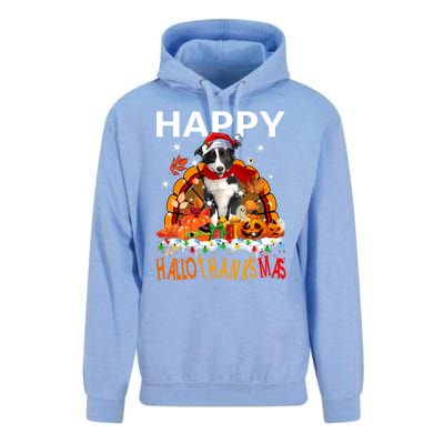 Border Collie Dog Halloween Thanksgiving Xmas Hallothanksmas Gift Unisex Surf Hoodie