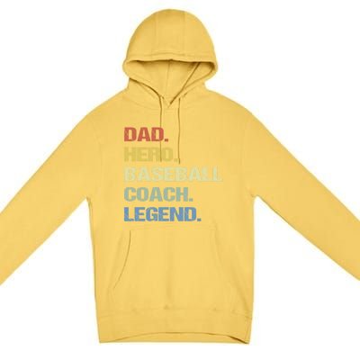 Baseball Coach Dad Cool Gift Premium Pullover Hoodie