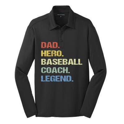 Baseball Coach Dad Cool Gift Silk Touch Performance Long Sleeve Polo