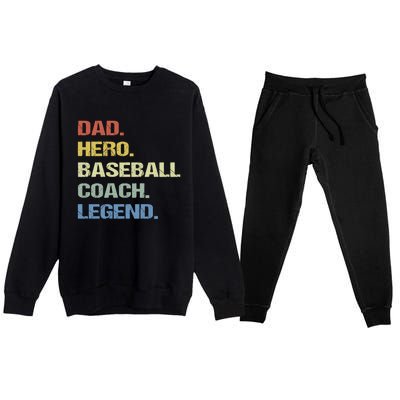 Baseball Coach Dad Cool Gift Premium Crewneck Sweatsuit Set