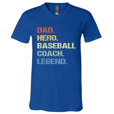 Baseball Coach Dad Cool Gift V-Neck T-Shirt