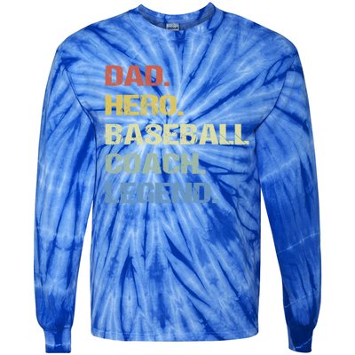 Baseball Coach Dad Cool Gift Tie-Dye Long Sleeve Shirt