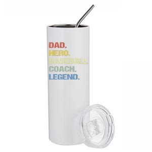 Baseball Coach Dad Cool Gift Stainless Steel Tumbler