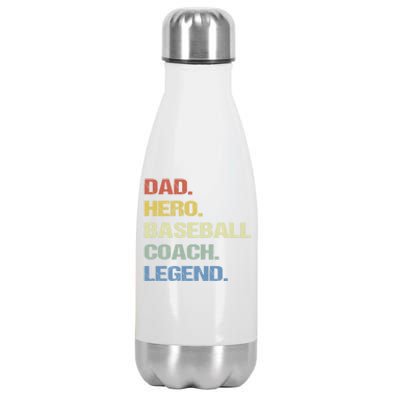 Baseball Coach Dad Cool Gift Stainless Steel Insulated Water Bottle