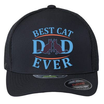 Best Cat Dad Ever Flexfit Unipanel Trucker Cap