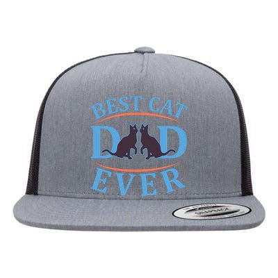 Best Cat Dad Ever Flat Bill Trucker Hat