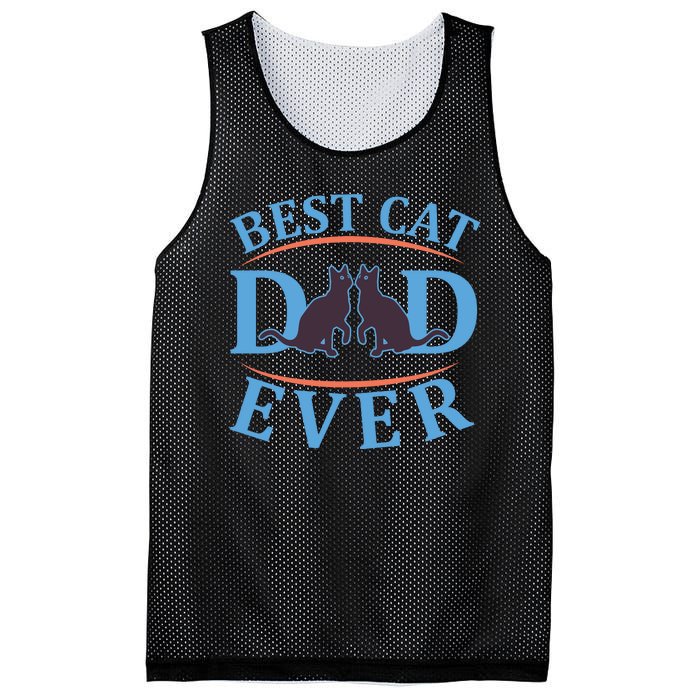 Best Cat Dad Ever Mesh Reversible Basketball Jersey Tank