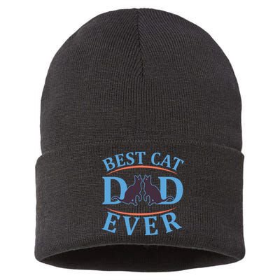 Best Cat Dad Ever Sustainable Knit Beanie