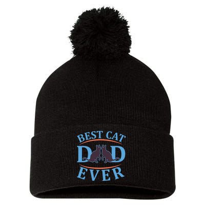 Best Cat Dad Ever Pom Pom 12in Knit Beanie