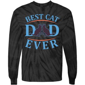 Best Cat Dad Ever Tie-Dye Long Sleeve Shirt