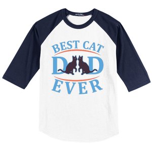 Best Cat Dad Ever Baseball Sleeve Shirt