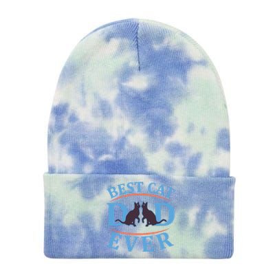 Best Cat Dad Ever Tie Dye 12in Knit Beanie