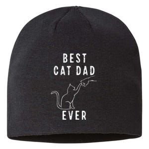 Best Cat Dad Ever Shirt Cat Daddy Paw Fist Bump Meow Funny Cat Gift Sustainable Beanie