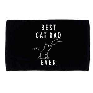 Best Cat Dad Ever Shirt Cat Daddy Paw Fist Bump Meow Funny Cat Gift Microfiber Hand Towel