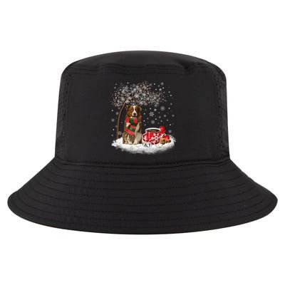 Border Collie Dog In The Snow Christmas Winter Xmas Tree Great Gift Cool Comfort Performance Bucket Hat