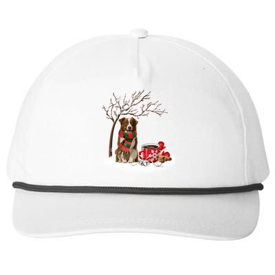 Border Collie Dog In The Snow Christmas Winter Xmas Tree Great Gift Snapback Five-Panel Rope Hat