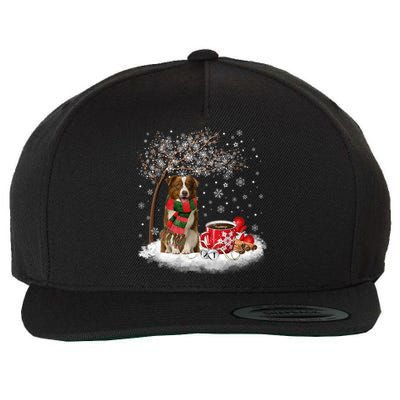 Border Collie Dog In The Snow Christmas Winter Xmas Tree Great Gift Wool Snapback Cap