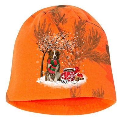 Border Collie Dog In The Snow Christmas Winter Xmas Tree Great Gift Kati - Camo Knit Beanie