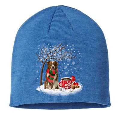 Border Collie Dog In The Snow Christmas Winter Xmas Tree Great Gift Sustainable Beanie