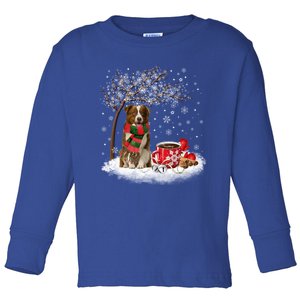 Border Collie Dog In The Snow Christmas Winter Xmas Tree Great Gift Toddler Long Sleeve Shirt