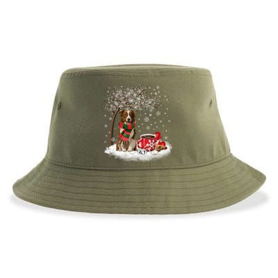 Border Collie Dog In The Snow Christmas Winter Xmas Tree Great Gift Sustainable Bucket Hat