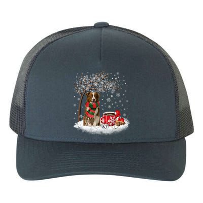 Border Collie Dog In The Snow Christmas Winter Xmas Tree Great Gift Yupoong Adult 5-Panel Trucker Hat