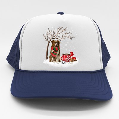 Border Collie Dog In The Snow Christmas Winter Xmas Tree Great Gift Trucker Hat