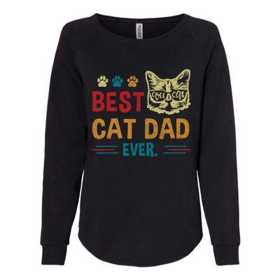 Best Cat Dad Ever Vintage Retro Cat Dad Father Day Womens California Wash Sweatshirt