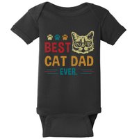 Best Cat Dad Ever Vintage Retro Cat Dad Father Day Baby Bodysuit