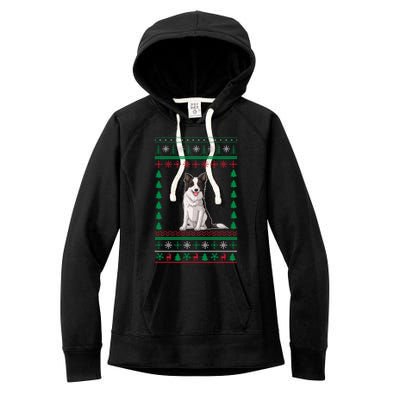 Border Collie Dog Lover Boys Girls Xmas Ugly Sweater Party Gift Women's Fleece Hoodie