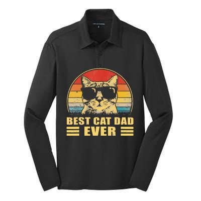 Best Cat Dad Ever Father FatherS Day Gift Cat Daddy Silk Touch Performance Long Sleeve Polo