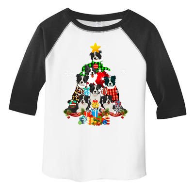 Border Collie Dog Lover Owner Christmas Tree Xmas Holiday Gift Toddler Fine Jersey T-Shirt