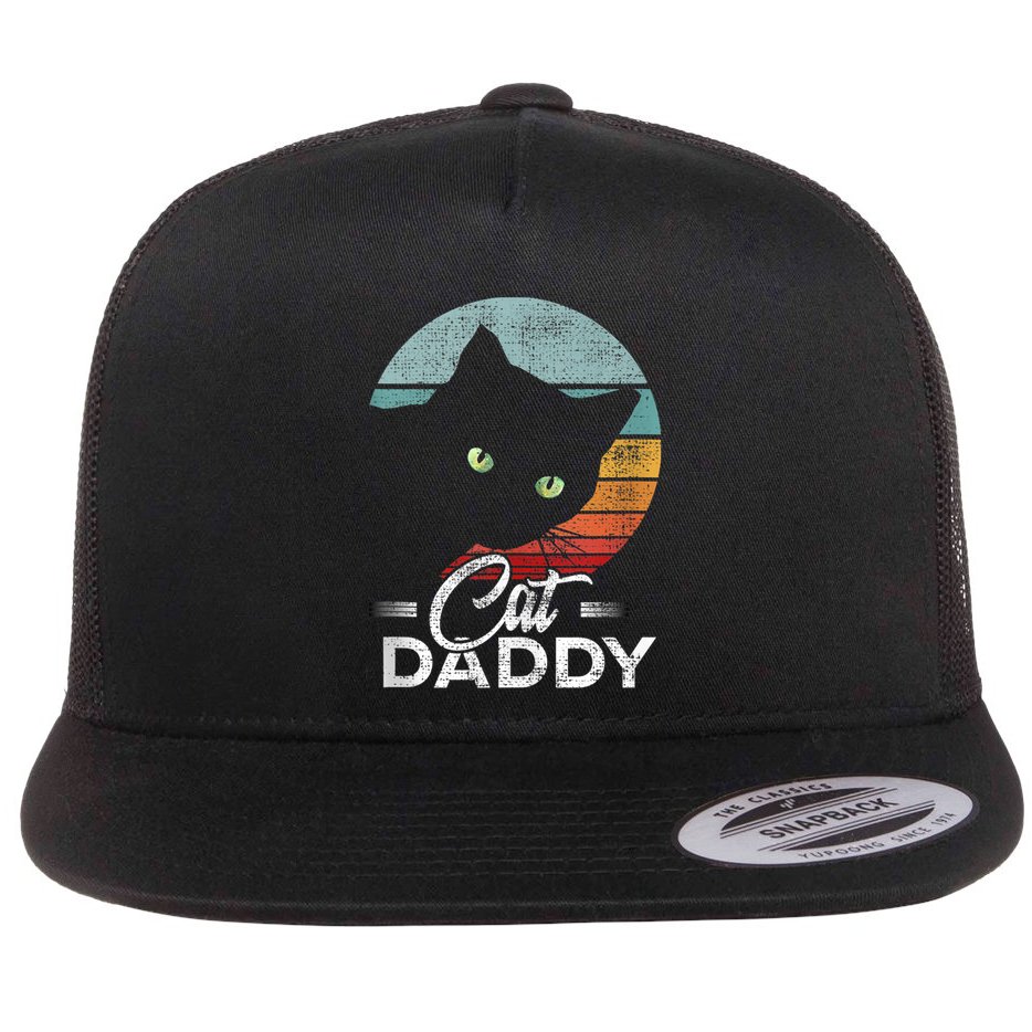 Best Cat Dad Daddy Ever Cat Lover Flat Bill Trucker Hat