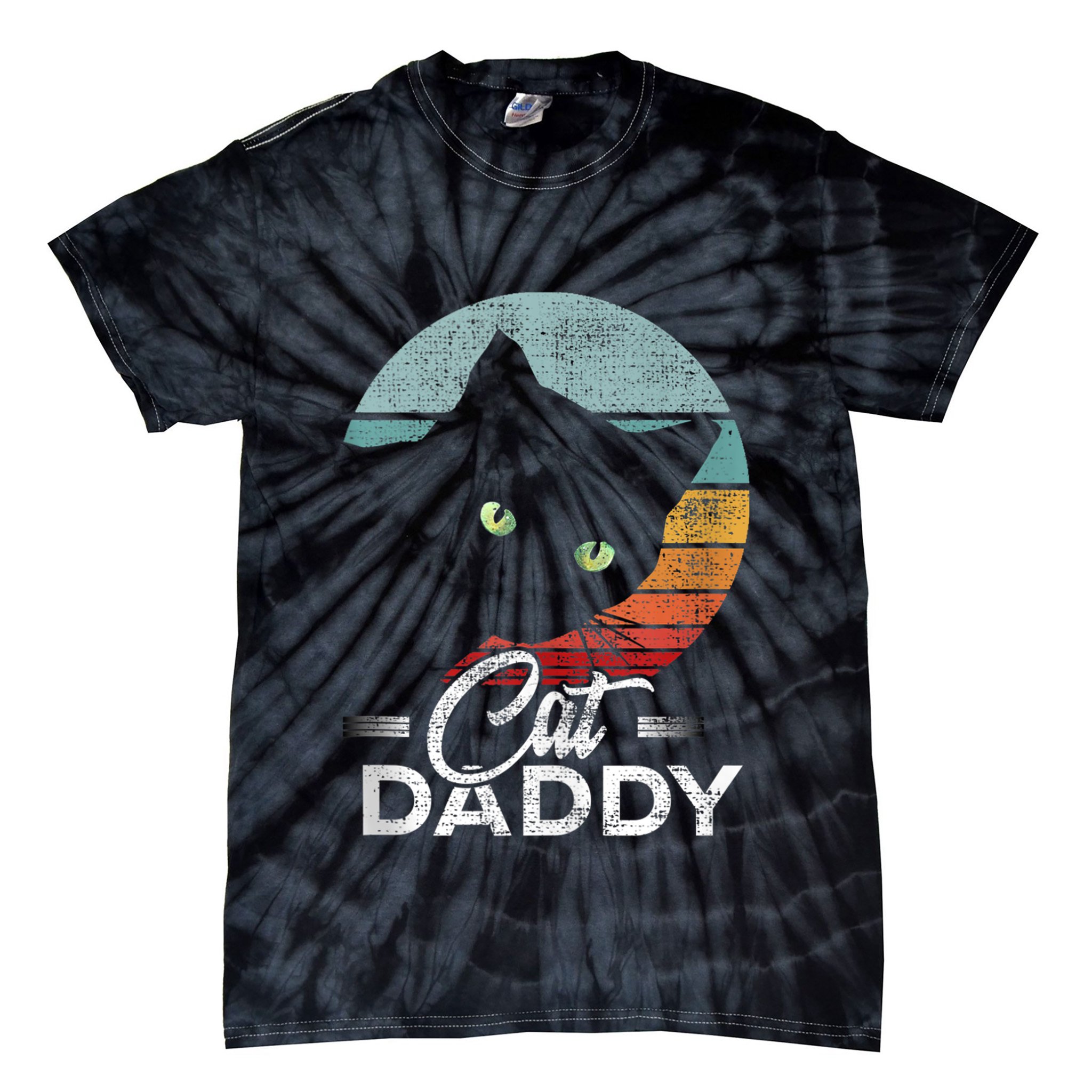 Best Cat Dad Daddy Ever Cat Lover Tie-Dye T-Shirt