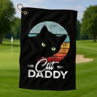 Best Cat Dad Daddy Ever Cat Lover Golf Towel