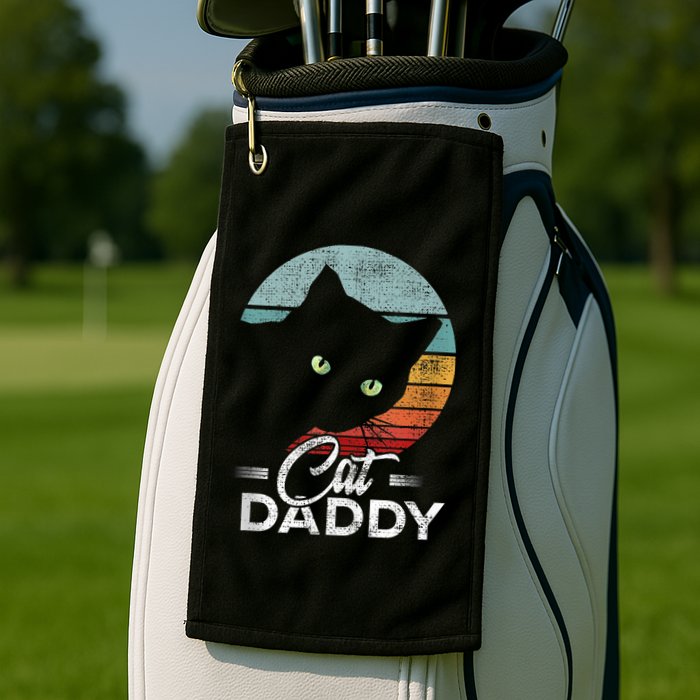Best Cat Dad Daddy Ever Cat Lover Golf Towel