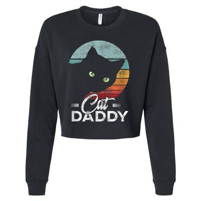 Best Cat Dad Daddy Ever Cat Lover Cropped Pullover Crew