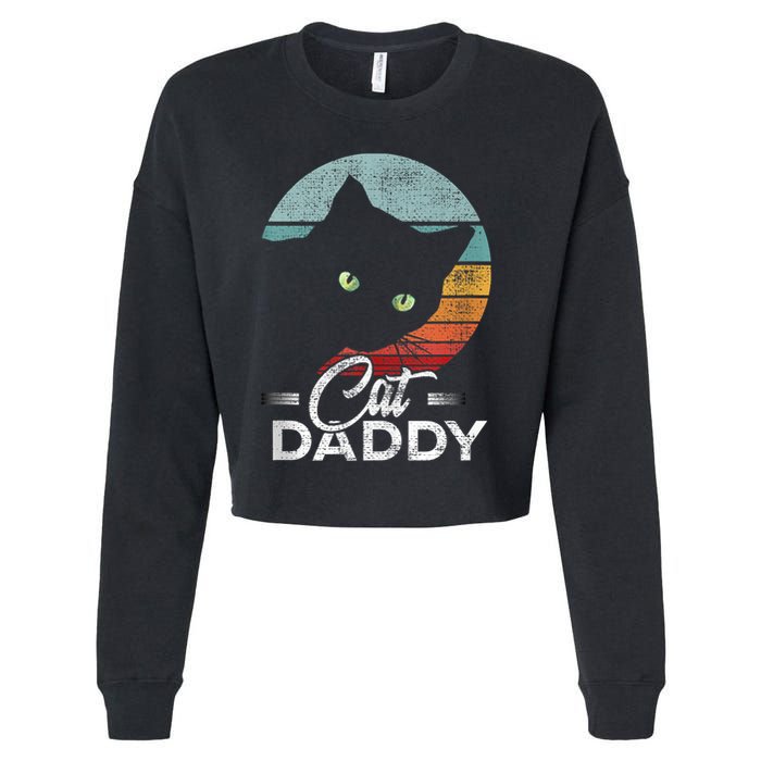 Best Cat Dad Daddy Ever Cat Lover Cropped Pullover Crew