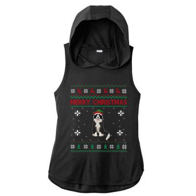 Border Collie Dog Lover Girls Boys Ugly Xmas Sweater Gift Ladies PosiCharge Tri-Blend Wicking Draft Hoodie Tank