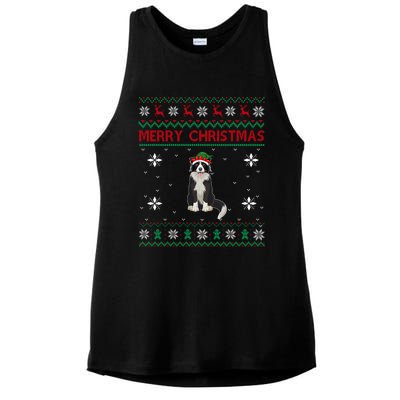 Border Collie Dog Lover Girls Boys Ugly Xmas Sweater Gift Ladies PosiCharge Tri-Blend Wicking Tank