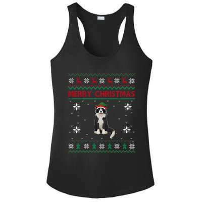 Border Collie Dog Lover Girls Boys Ugly Xmas Sweater Gift Ladies PosiCharge Competitor Racerback Tank