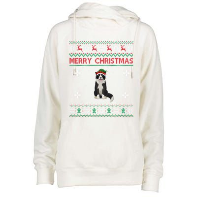 Border Collie Dog Lover Girls Boys Ugly Xmas Sweater Gift Womens Funnel Neck Pullover Hood