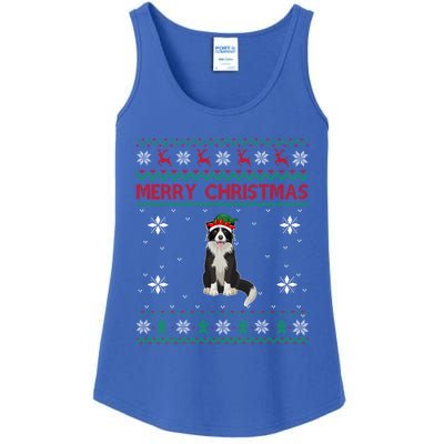 Border Collie Dog Lover Girls Boys Ugly Xmas Sweater Gift Ladies Essential Tank