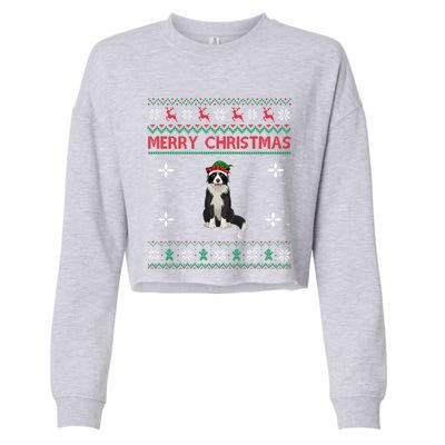 Border Collie Dog Lover Girls Boys Ugly Xmas Sweater Gift Cropped Pullover Crew