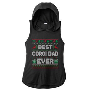 Best Corgi Dad Ever Christmas Pajamas Matching Ugly Xmas Gift Ladies PosiCharge Tri-Blend Wicking Draft Hoodie Tank