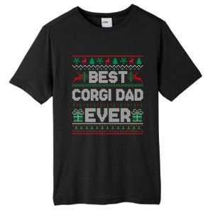 Best Corgi Dad Ever Christmas Pajamas Matching Ugly Xmas Gift Tall Fusion ChromaSoft Performance T-Shirt