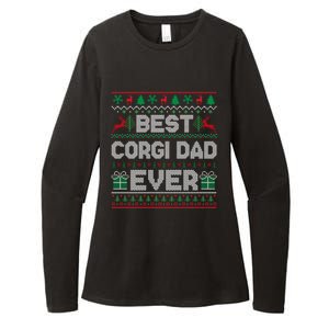 Best Corgi Dad Ever Christmas Pajamas Matching Ugly Xmas Gift Womens CVC Long Sleeve Shirt