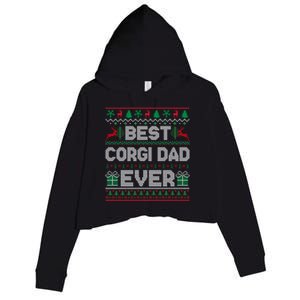 Best Corgi Dad Ever Christmas Pajamas Matching Ugly Xmas Gift Crop Fleece Hoodie