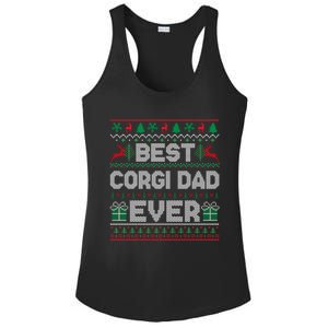 Best Corgi Dad Ever Christmas Pajamas Matching Ugly Xmas Gift Ladies PosiCharge Competitor Racerback Tank