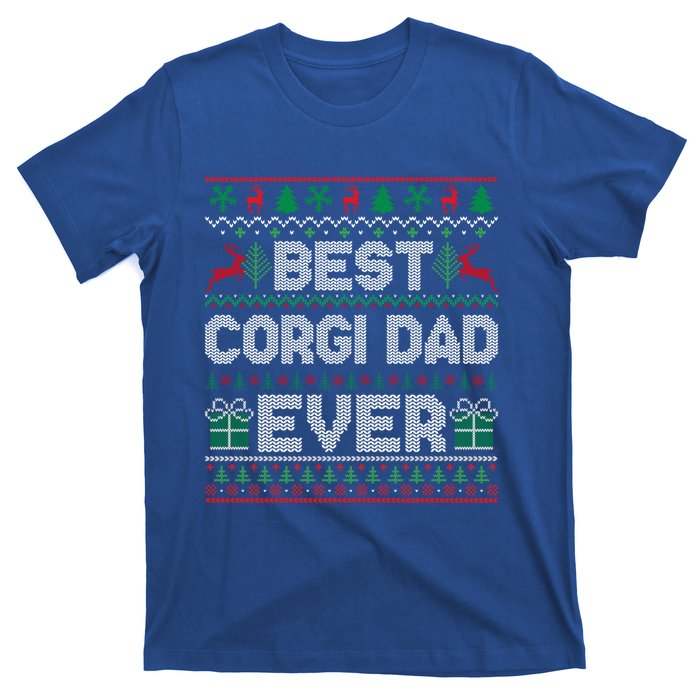 Best Corgi Dad Ever Christmas Pajamas Matching Ugly Xmas Gift T-Shirt